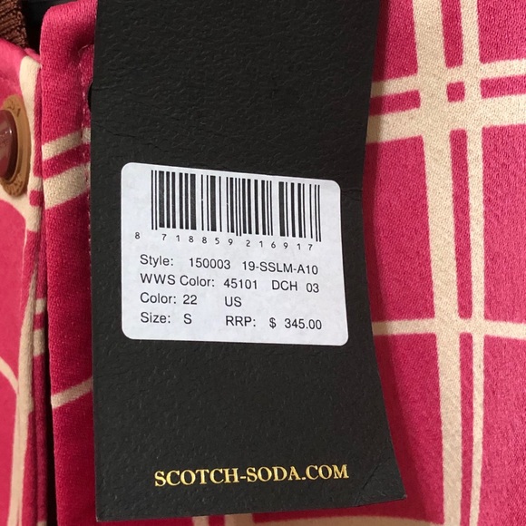 Scotch & Soda Women's Pink Checked Bomber Jacket - Picture 4 of 8